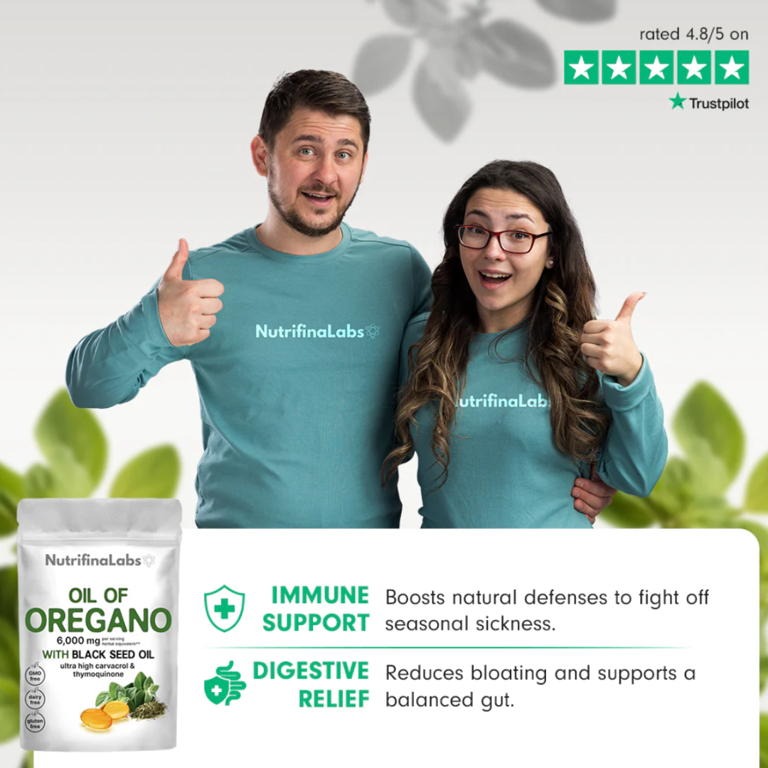 NutrifinaLabs® Oregano Oil + Black Seed Oil Softgels